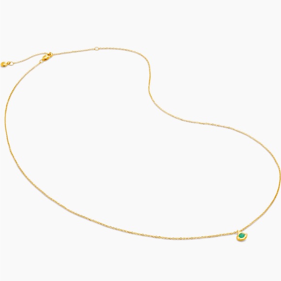 Siren Emerald Pendant Necklace (14k solid gold authentic natural emerald)